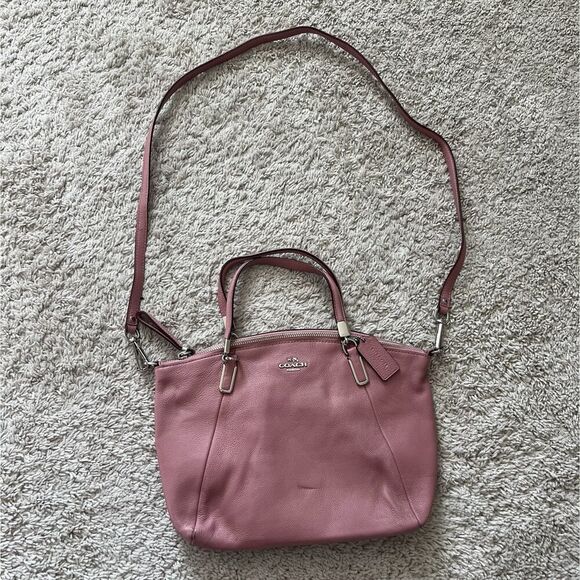 Coach Vintage Kelsey Satchel Pink Pebbled Leather Crossbody Purse w/ Wallet - Picture 2 of 16